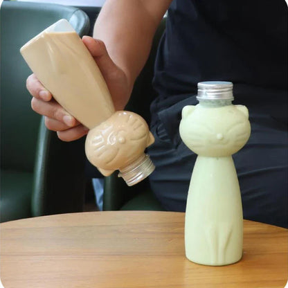 Cute Cat Shaped Water Bottle – Portable BPA-Free Drinking Cup for Milk Tea, Coffee & Juices
