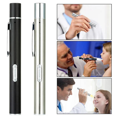 USB Rechargeable Medical Pen Light LED Flashlight – Stainless Steel Clip Mini Pocket Torch for Nursing, Dentist & Inspection Use