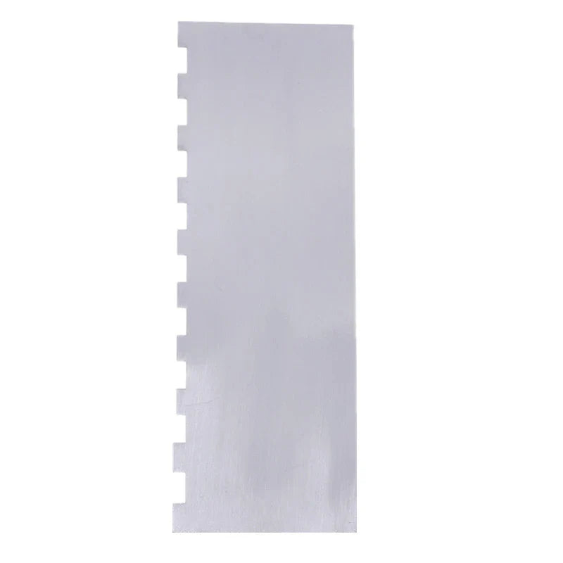 LMETJMA 10" Stainless Steel Cake Scraper – Double-Sided Patterned Edge Smoother & Pastry Cutter JT160