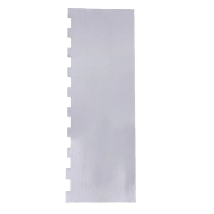 LMETJMA 10" Stainless Steel Cake Scraper – Double-Sided Patterned Edge Smoother & Pastry Cutter JT160