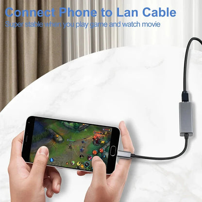 USB Type-C Ethernet Adapter — 1000Mbps USB 3.0 RJ45 Network Card for MacBook, PC & Android