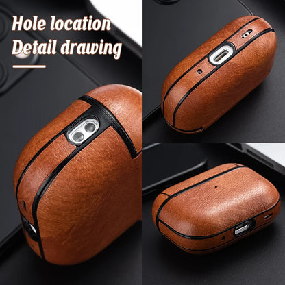 Leather Hard Plastic Cover for AirPods Pro 2 – Case for AirPods Pro 2nd Gen, Funda for AirPods 3 Pro 2023, Headphone Coque