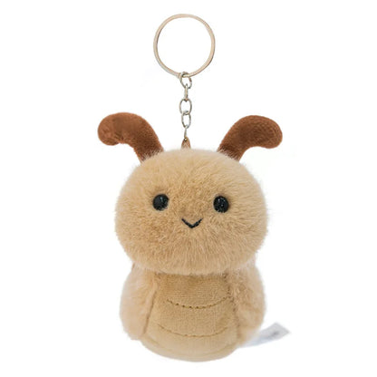 Small Insect Plush Keychain – Cute Snail & Bee Stuffed Doll Bag Pendant, Creative Toy Gift for Birthday