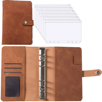 2024 A6 PU Leather Budget Binder Set – Cash Envelopes System with Binder Pockets for Money, Budget Saving & Bill Organizer