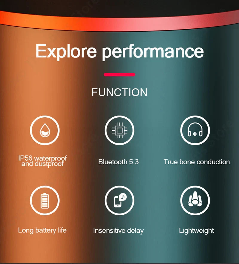 Lenovo X3 Pro Bone Conduction Earphones – Wireless Bluetooth HiFi Ear-Hook Headset with Mic, Waterproof Earbuds