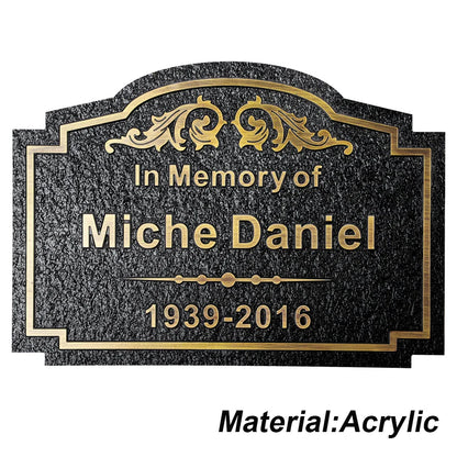 Personalized Memorial Plaque – Custom Engraved Grave Marker for Loved Ones or Pets (Dog & Cat), Remembrance Plaques