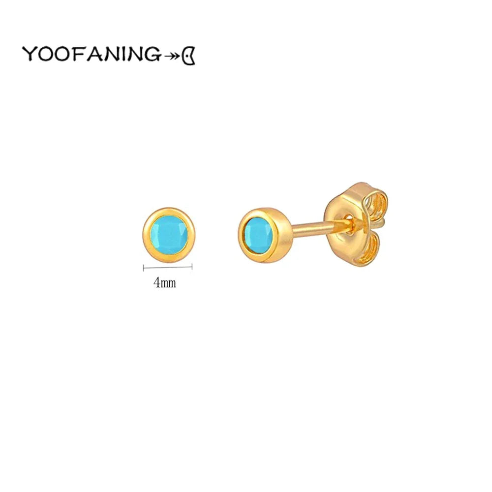 925 Sterling Silver Ear Needle Earrings – Simple Circular Gold & Silver Studs for Women Jewelry (Multiple Sizes)
