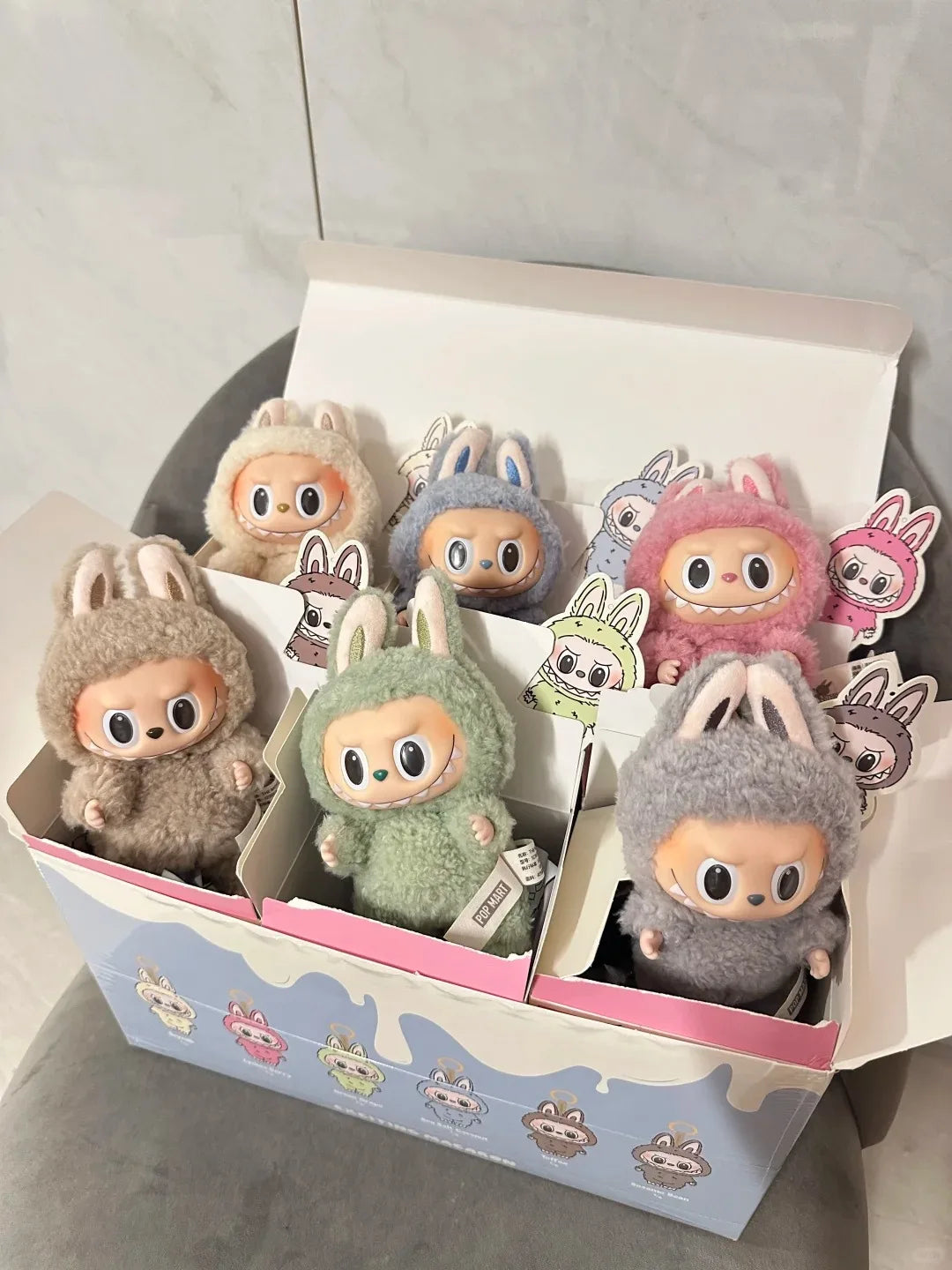 17cm Labubu V1 The Monsters Blind Box - Keychain & Cardiac Macarone Girl Gift with Free Sonny Angel