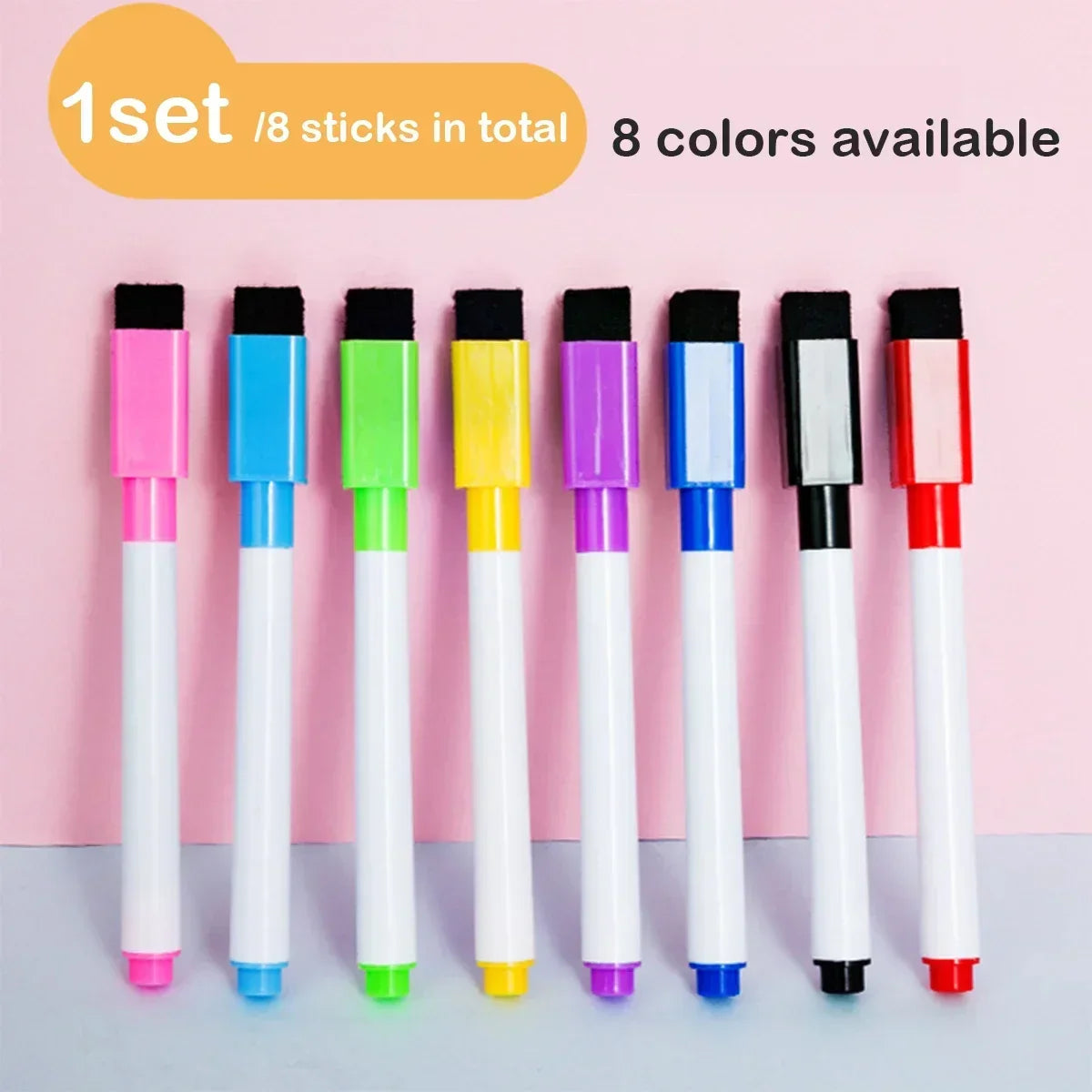 Magnetic Erasable Whiteboard Pen — Colored Blackboard Marker for Classroom, Office, Note-Taking & Teaching Supplies