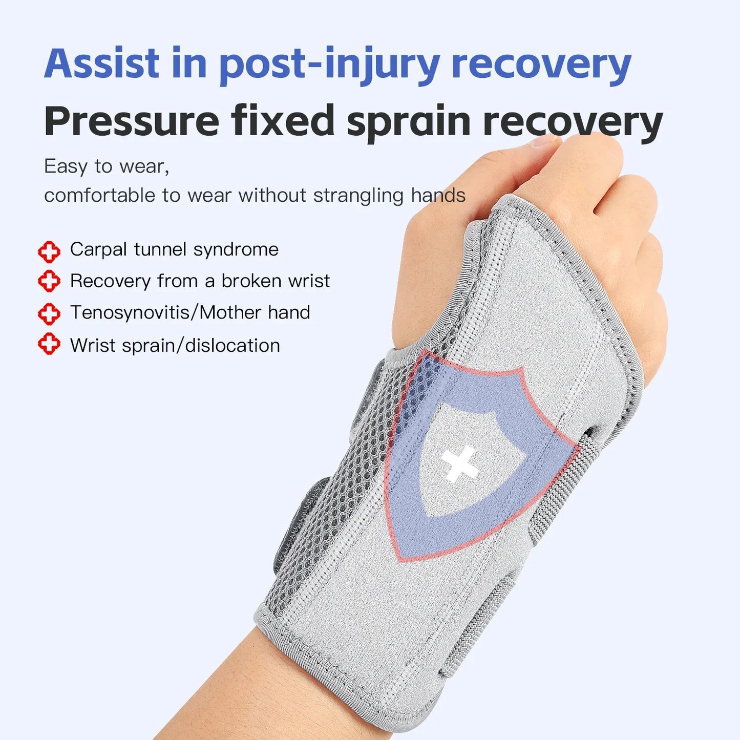 Wrist Brace for Carpal Tunnel — Hand Support with Splints for Arthritis, Tendonitis, Sprains, and Wrist Pain