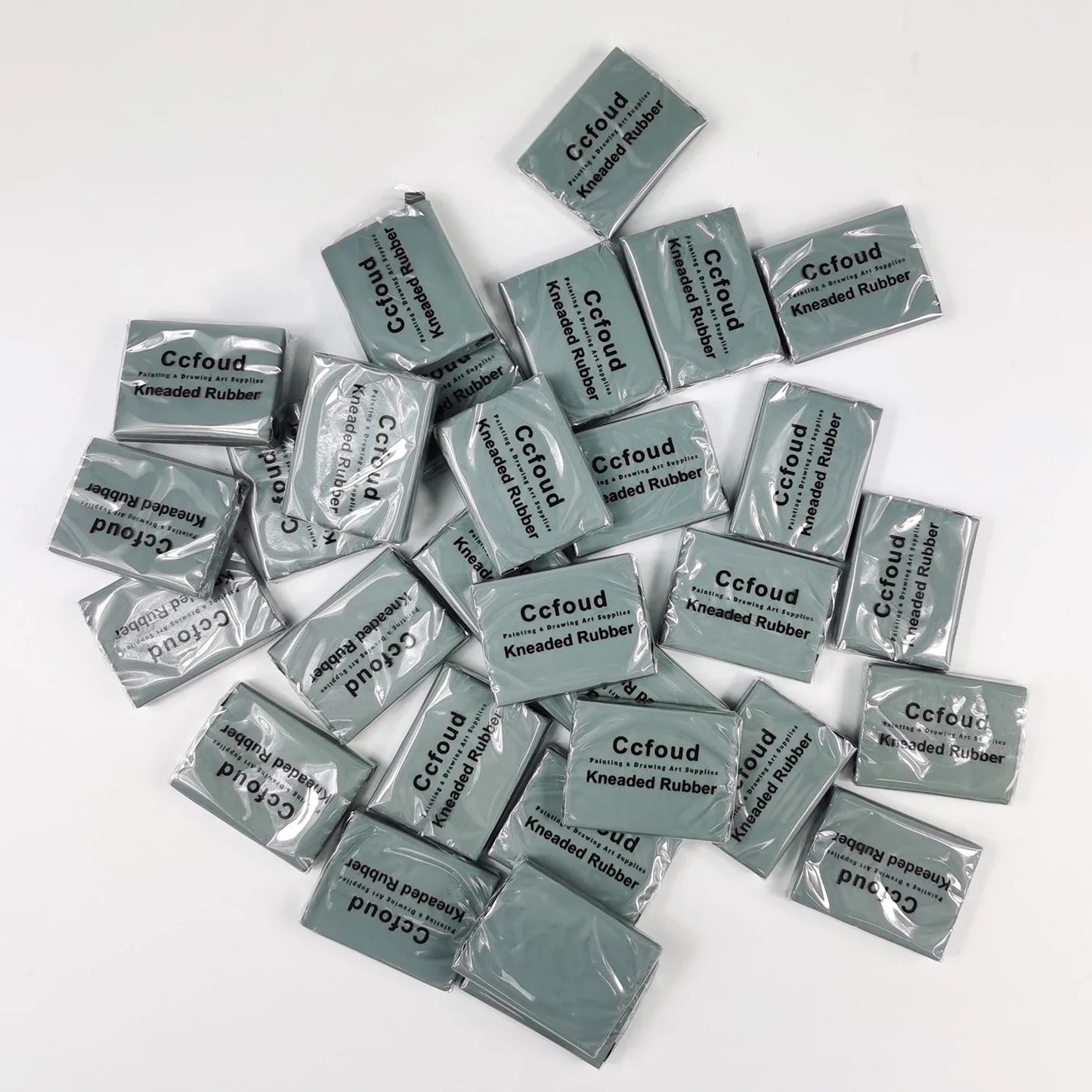 Grey Plastic Kneaded Eraser Set (3/6/10/20/36pcs) – Soft Rubber Art Erasers for Sketching, Drawing, Blending, Shading & Highlighting for Artists and Adults
