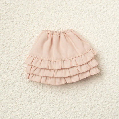 Blythe Doll Clothes Plaid Pleated Skirt & Off-Shoulder Top Tulle Dress Set — Ruffle Skirt for Licca, Azone, OB22, YMY Doll Accessories