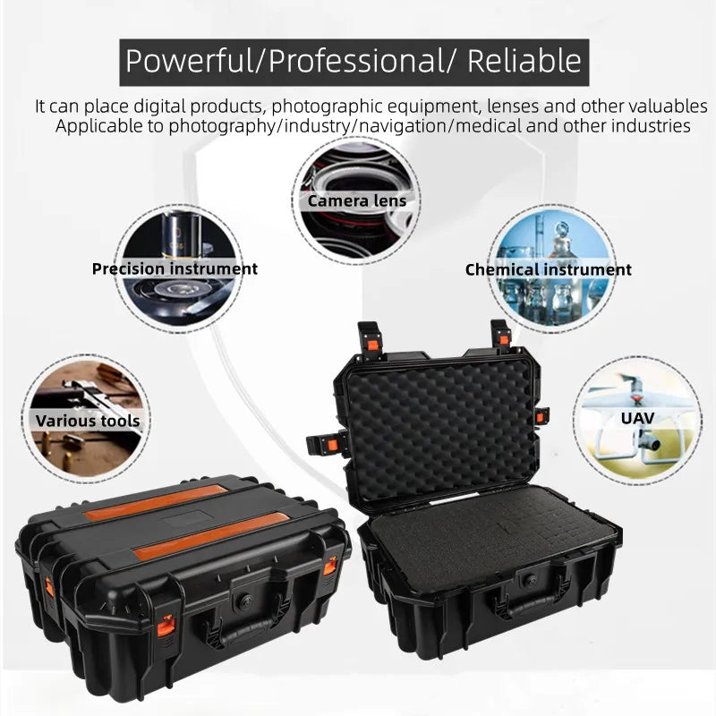 Trolley Toolbox with Wheels — Large Portable Tool Storage Case, Professional Plastic Instrument & Safety Equipment Box