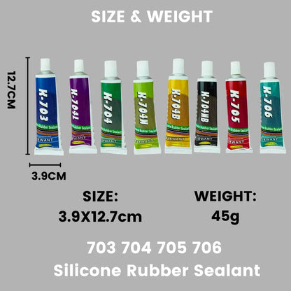 K-703/704/705/706 RTV Silicone Adhesive - 45g Industrial Rubber Sealant for Electronics & Components