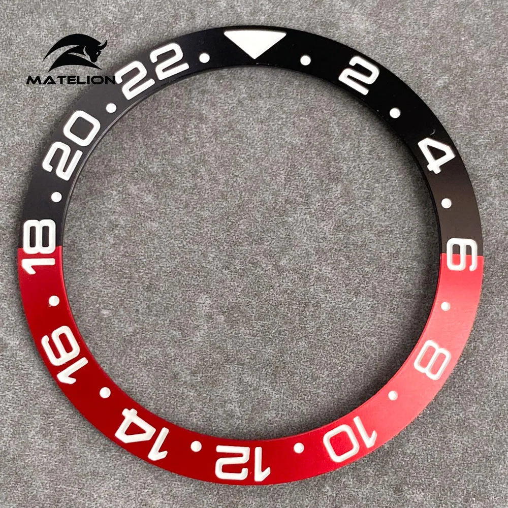 MATELION 38mm Ceramic Bezel Insert — Alloy Watch Ring for 40mm NH35/NH34 GMT Diving Watches