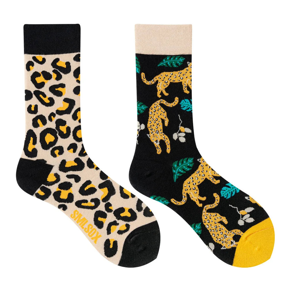 Unisex AB Tide Animal Cotton Socks – Colorful Cat, Dog, Koala, Cow Crew Socks for Men & Women, Four Seasons Gift