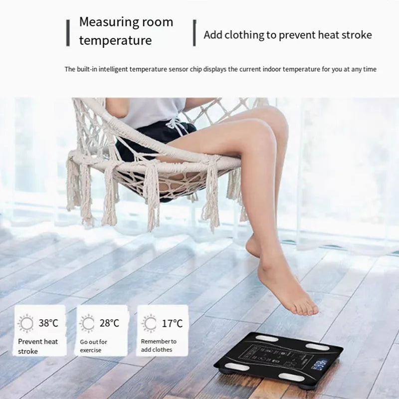 LED Smart Body Fat Scale — Bluetooth Digital Weight & Body Composition Scale with App Sync for Weight Loss