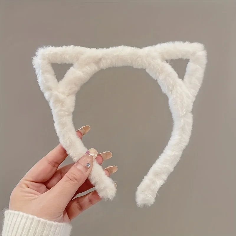 Cat Ear Plush Headband - Cute Large-Size Hair Accessory for Women, Party Dress-Up and Everyday Wear