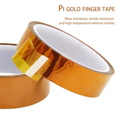 30m Gold Finger High-Temp Polyimide Tape – Anti-Static PET Insulation Tape for Lithium Batteries, Multi-Size Options