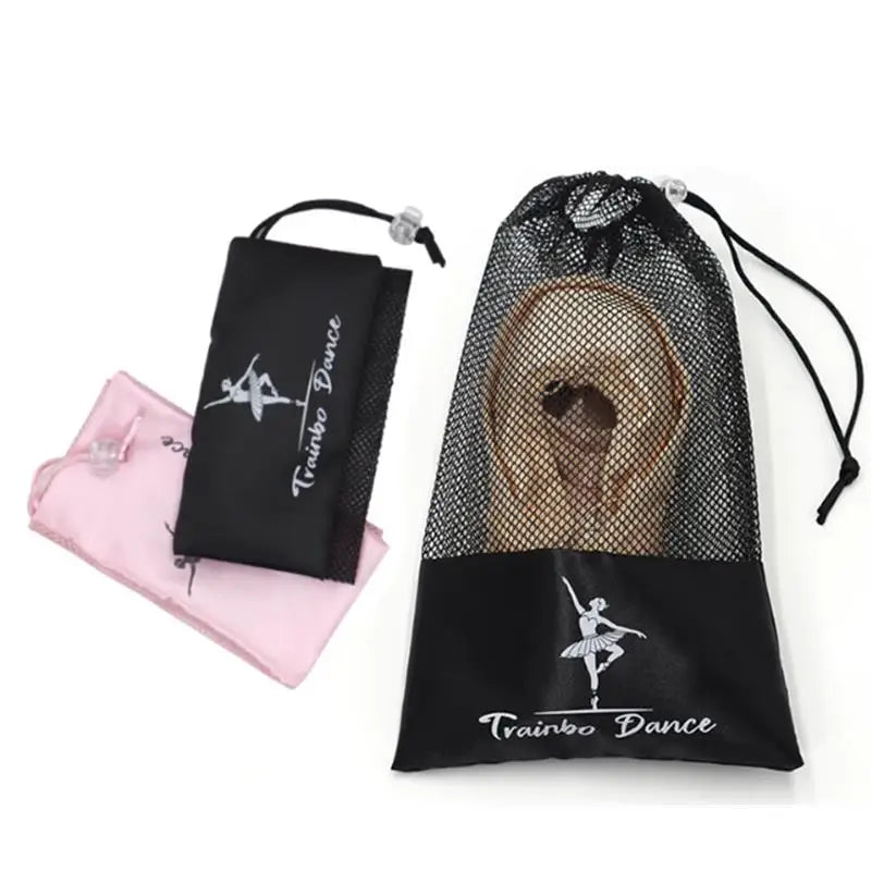 Pink & White Ballet Dance Shoe Bag – Satin Storage Pouch and Organizer for Dance Shoes