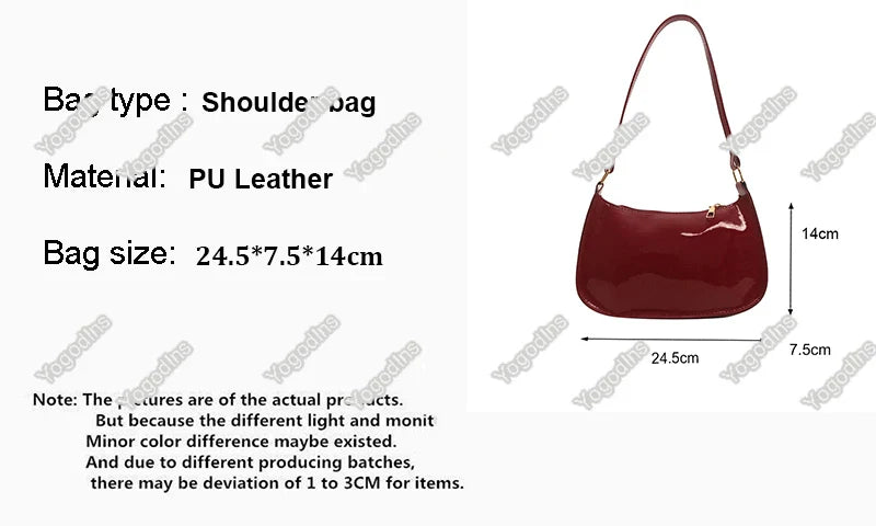 Retro Solid Color PU Leather Shoulder Bag – Fashion Women's Handbag, Casual Designer Hobo Underarm Bag