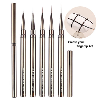 Nail Art Liner Brushes for Striping & Drawing – 6 to 25mm Design Pens, Professional Manicure Tools