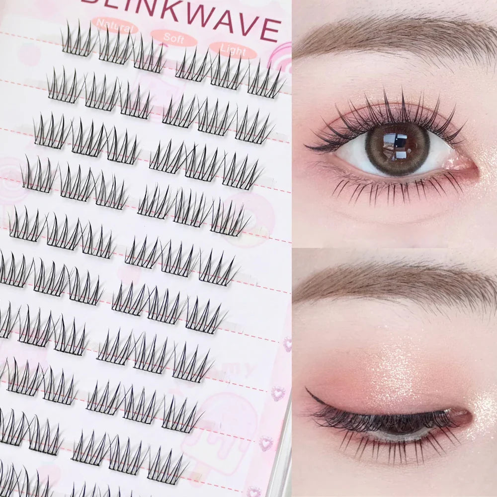 Large Capacity Girls’ Glue-Free False Eyelashes – Natural Wispy Reusable Bottom & Top Lashes, Easy Apply