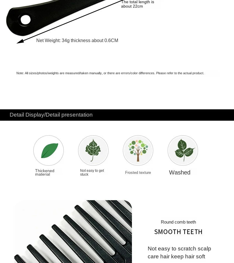 Heat Resistant Hairdressing Comb – Wet Hook Curly Hair Brush with Coarse Wide Spike Teeth, Pro Salon Styling & Dyeing Tool for Women