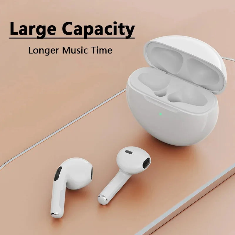 Original Air Pro 6 TWS Wireless Bluetooth Headset 5.3 - Mini Earphones with Mic and Charging Box for Xiaomi, iPhone, and More