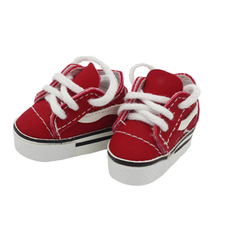 Labubu Doll Sneakers (4x1.8cm) - Shoes for 17cm Macaron Plush, 15cm EXO Cotton, & 1/6 BJD Dolls Accessories