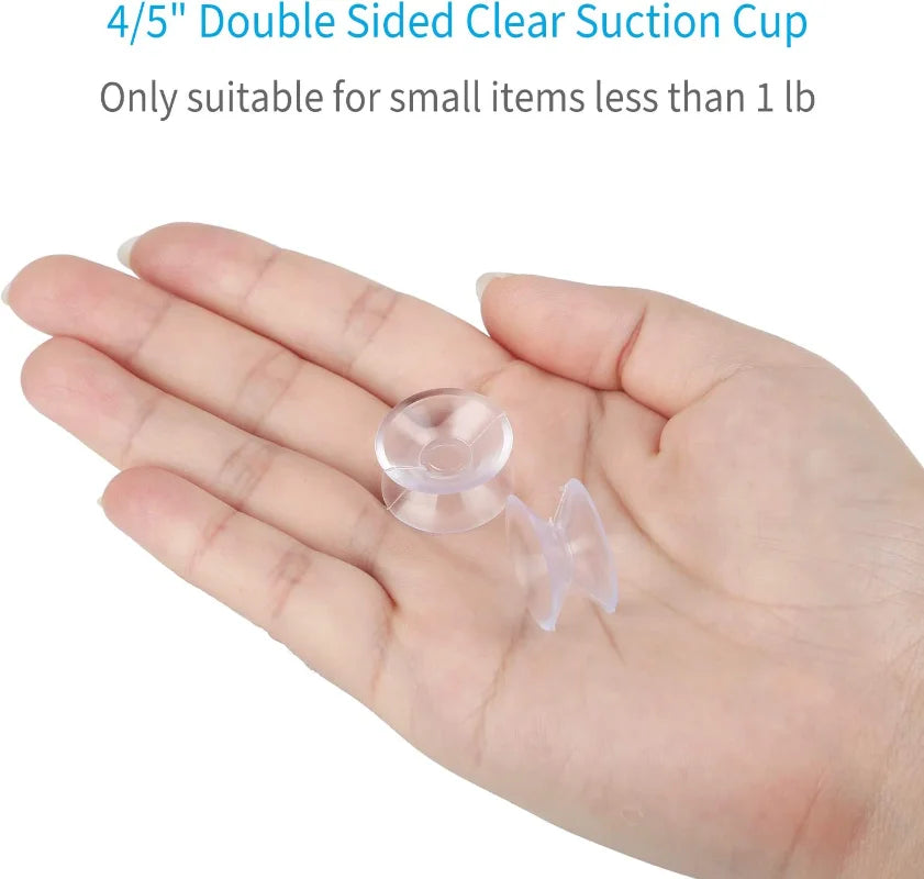 5/20PCS Double-Sided Plastic Suction Cup Pads - Non-Slip Clear Vacuum Suckers for Glass, Car Windows, Table Tops, DIY Soap Holders