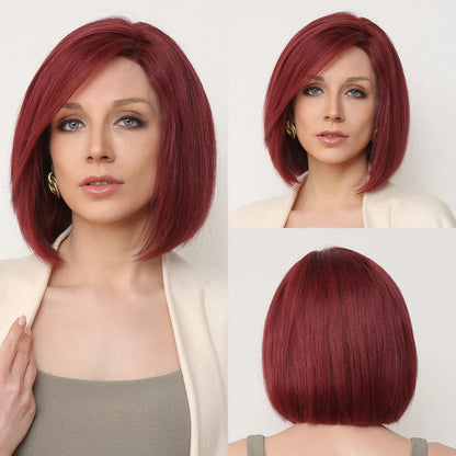 Brown Blonde Mixed Ombre Lace Front Wig – Short Wavy Bob Golden Blonde Remy Human Hair for White Women Daily Use