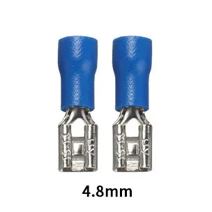 100/50/10PCS Insulated Female Crimp Wire Terminals – 2.8mm 4.8mm 6.3mm Spade Electrical Connectors (Red, Blue, Yellow)