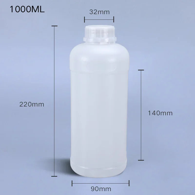 1000mL HDPE Refillable Plastic Bottle with Lid — Food Grade, Leakproof Container for Liquids, Agriculture & Pesticides, 1PCS