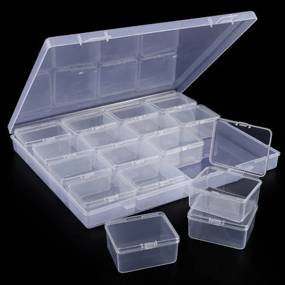 Bead Organizer Box — Clear Plastic Storage Containers with Hinged Lids for Crafts & Jewelry