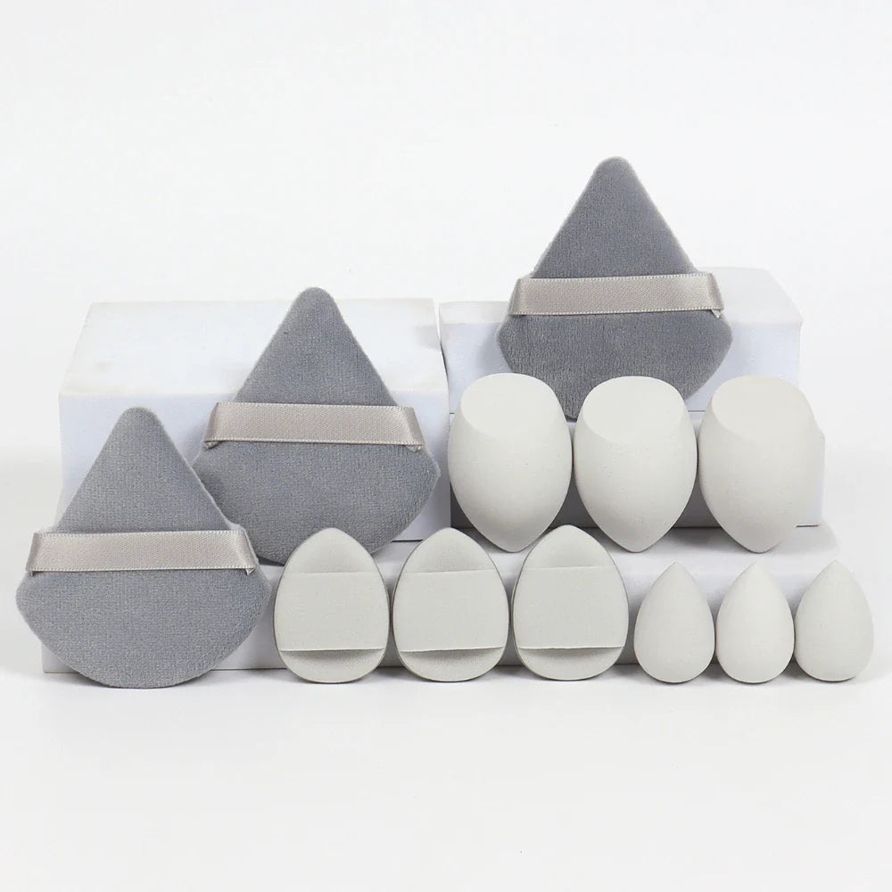 12PCS Velvet Triangle Makeup Sponges – Mini Finger Puffs & Beauty Eggs for Foundation and Liquid Makeup