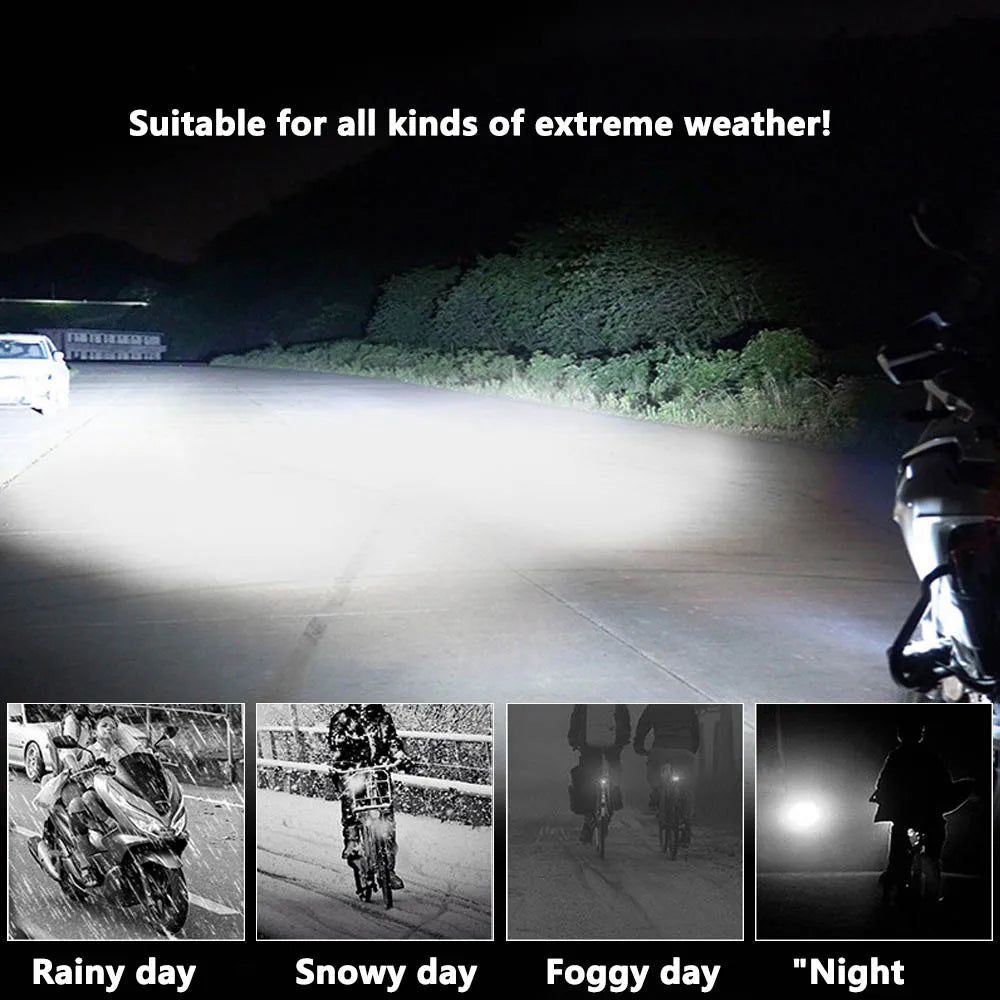 12V/24V Mini Lens LED Headlight – Dual Color Hi/Low Beam Motorcycle & Vehicle Fog Light