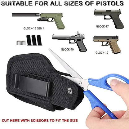 Outdoor Tactical Concealed Carry Gun Holster Belt with Bullet Clip – IWB/OWB Airsoft & Handgun Pistol Storage Bag for Hunting