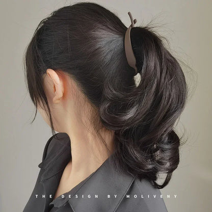 Frosted Banana Clips: Vertical Twist Ponytail Hair Clips - Matte Hair Claws Barrettes for Simple Hair Styling - Solid Color Hair Accessories