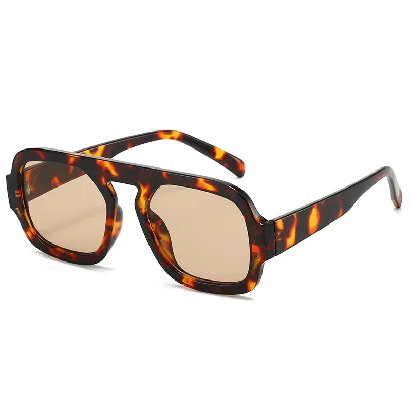 JNPCXI Retro Square Sunglasses – Fashion Gradient UV400 Shades for Men & Women, Punk Style