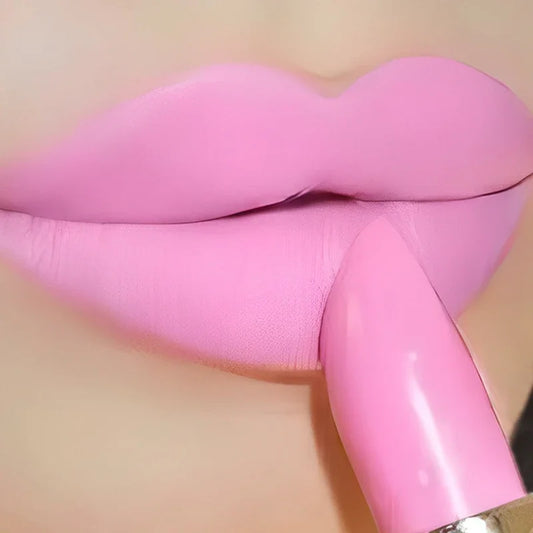 Rose Pink Nude Matte Velvet Lipstick – Long-Lasting, Non-Stick Cup, Waterproof, Sexy Lipsticks for Beauty Makeup