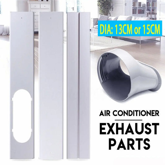1/2PCS Adjustable Portable AC Window Kit – Slide Plate & Exhaust Hose Connector with Wind Shield Adapter