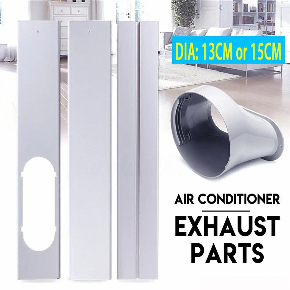 1/2PCS Portable AC Window Kit – Adjustable Slide Plate & Exhaust Hose Connector with Wind Shield Adapter