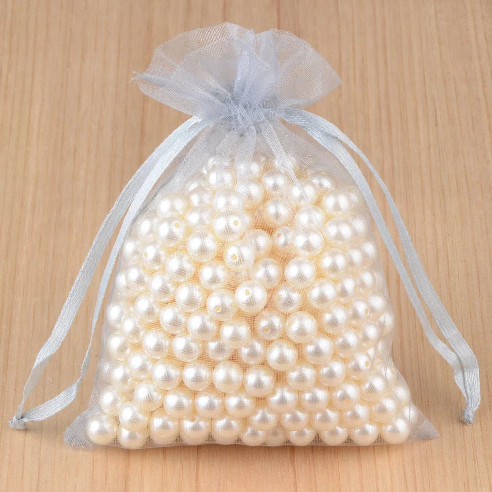 100pcs Organza Gift Bags – 7×9, 9×12, 10×15, 13×18cm Wedding & Jewelry Pouches