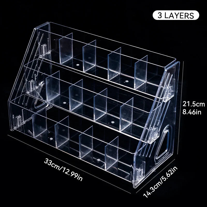 Multi-Layer Acrylic Nail Polish Display Rack – 3/4/5/6/7 Tier Transparent Organizer