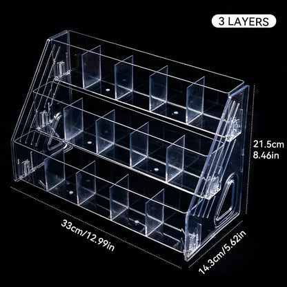 Acrylic Nail Polish Display Organizer – 3/4/5/6/7 Layer Clear Cosmetic & Jewelry Rack Holder