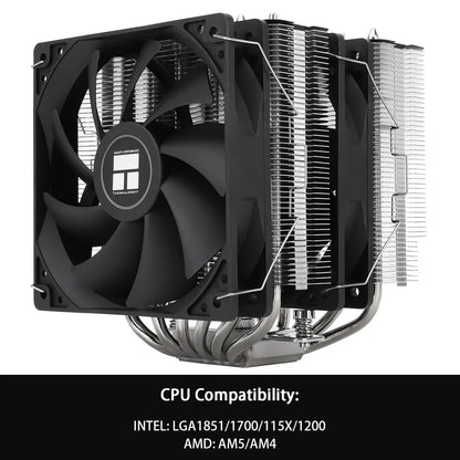 Thermalright Peerless Assassin 120 ARGB CPU Air Cooler – Digital Black Dual Tower High Performance Radiator for Intel LGA1851/1700/1200/115X & AMD AM4/AM5