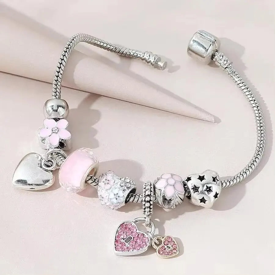 Women's Fashion Beaded Love & Family Bracelet – Multi-Element Jewelry Accessories for Daily Wear, Parties & Holiday Gifts