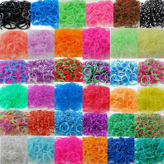 NICE! 600pcs Rainbow Loom Rubber Bands – DIY Bracelet Making Kit for Kids, Hair Ties, Xmas Gift 2021