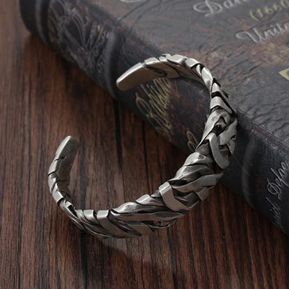 925 Sterling Silver Bracelet Bangle - Punk Wide Irregular Geometric Design, Fashion Jewelry Gift for Women and Men